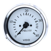 VDO Cockpit Marine 85MM (3-3/8") Diesel Tachometer - 4000 RPM - White Dial/Chrome Bezel 333-15273
